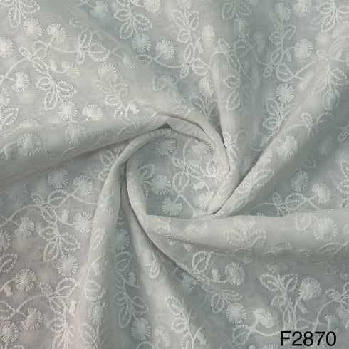 Chikankari Cotton Fabric-F2870